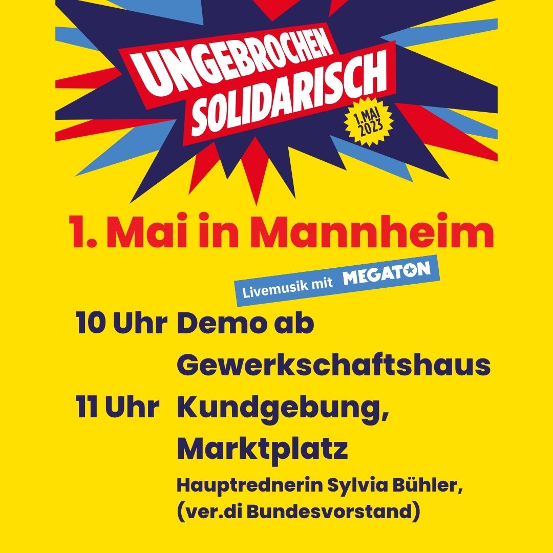 Plakat 1. Mai 23 in Mannheim